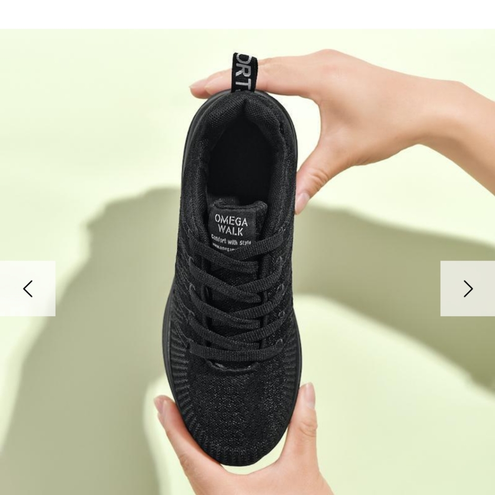 Omega Walk women's black all purpose comfortable shoes